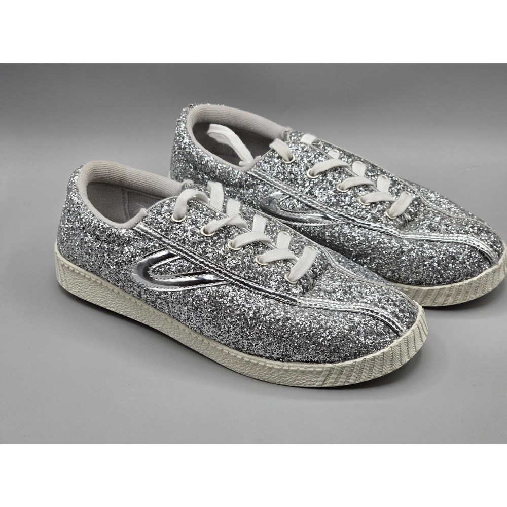 Tretorn Nylite Silver Glitter Sneaker - Women's Size 5